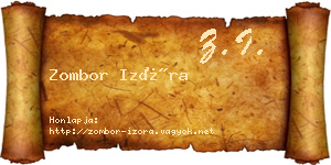 Zombor Izóra névjegykártya
